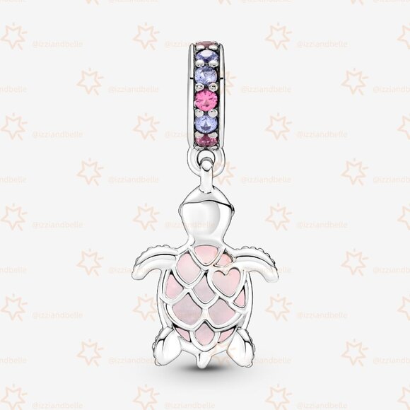 Pandora Murano Glass Pink Sea Turtle Dangle Charm - Picture 2 of 5